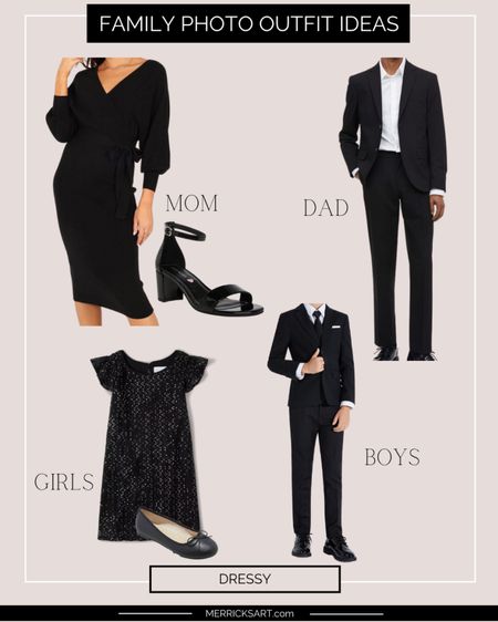 Dressy formal family photo inspo / black monochromatic style 

#LTKfamily #LTKkids #LTKSeasonal