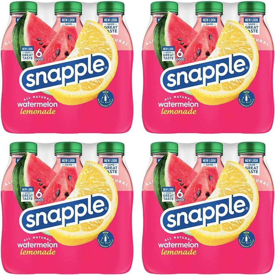 Snapple Watermelon Lemonade All Natural Iced Tea Gluten Free 16 fl oz 100% Recycled Plastic Bottl... | Amazon (US)