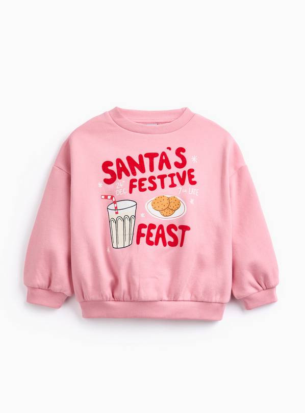 Christmas Feast Pink Sweatshirt 2-3 years | Tu Clothing