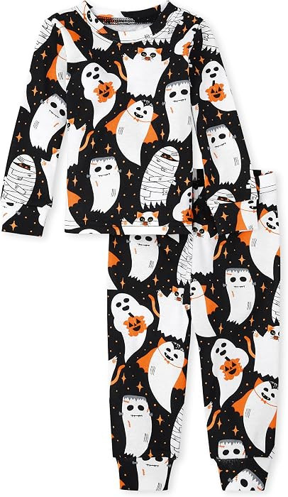The Children's Place Baby and Kids' Sibling Matching Halloween and Holiday Pajama Sets, Cotton | Amazon (US)