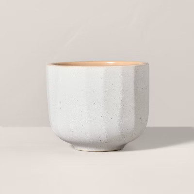 Speckle-Faceted Ceramic Pampas Jar Candle Brown/White 6oz - Hearth & Hand™ with Magnolia | Target