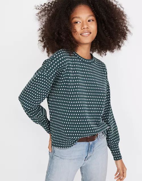 Floral Jacquard Puff-Sleeve Top | Madewell
