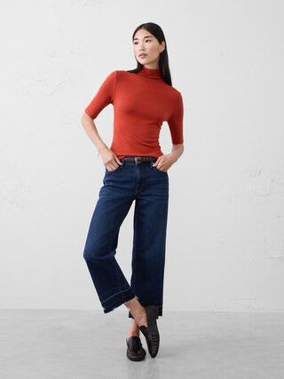 Soft Luxe Turtleneck Top | Banana Republic Factory