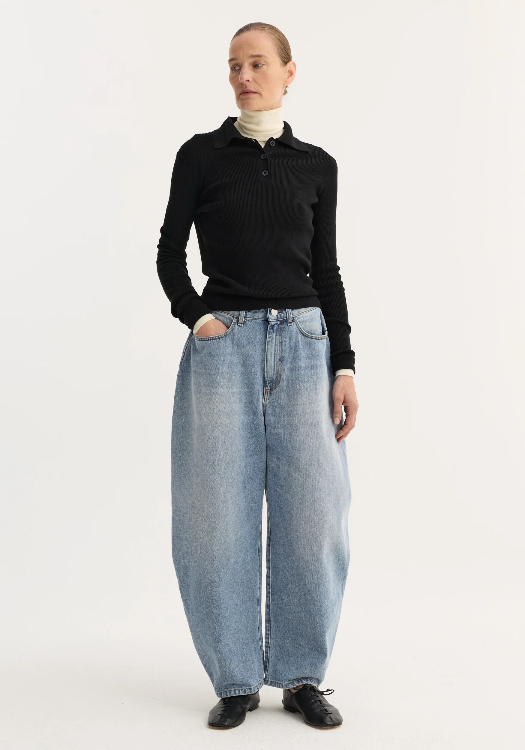sculptural denim trousers | classic blue | Rohe