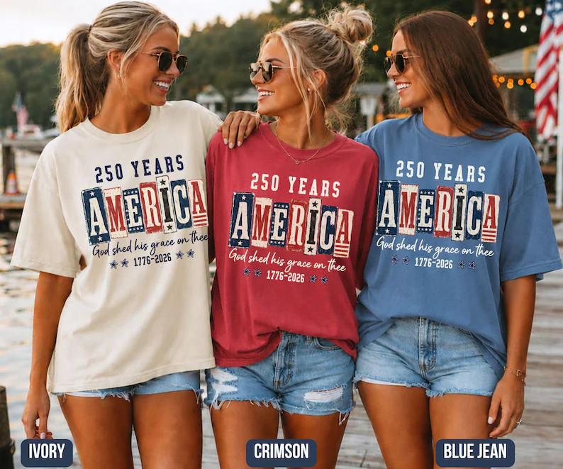 Christian American Flag Tee, 250 Years Anniversary USA Shirt, 1776 Patriotic T\u2011shirt, Fourth... | Etsy (Global)