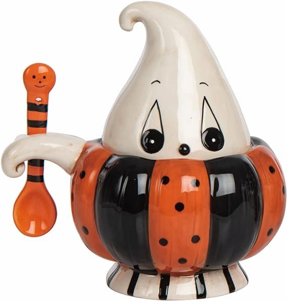 One Holiday Way 6-Inch Vintage Ceramic Ghost Character Halloween Candy Bowl w/Spoon & Lid – Ret... | Amazon (US)