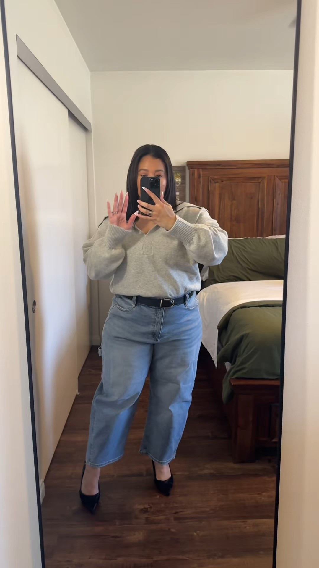 Loving these elevated casual pieces from express. The quality is amazing and so comfortable. You can dress this up or down. 

Grey  sweater - large / tts / lightweight and comfortable 
Barrel jeans - 12 / very comfortable/ I sized up for a looser fit 

Midsize fashion 
Midsize outfit 
Curvy fashion 
Elevated outfit 
Causal outfit 
Barrel jeans 
Date night outfit 
Mom outfit 
Brunch outfit 
Oversized sweater 
Chic outfit 

#LTKootd #LTKPetite #LTKMidsize