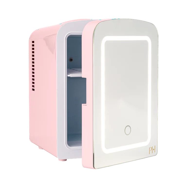 Paris Hilton Mini Refrigerator and Personal Beauty Fridge, Mirrored Door with Light, 4 Liter, Pin... | Walmart (US)