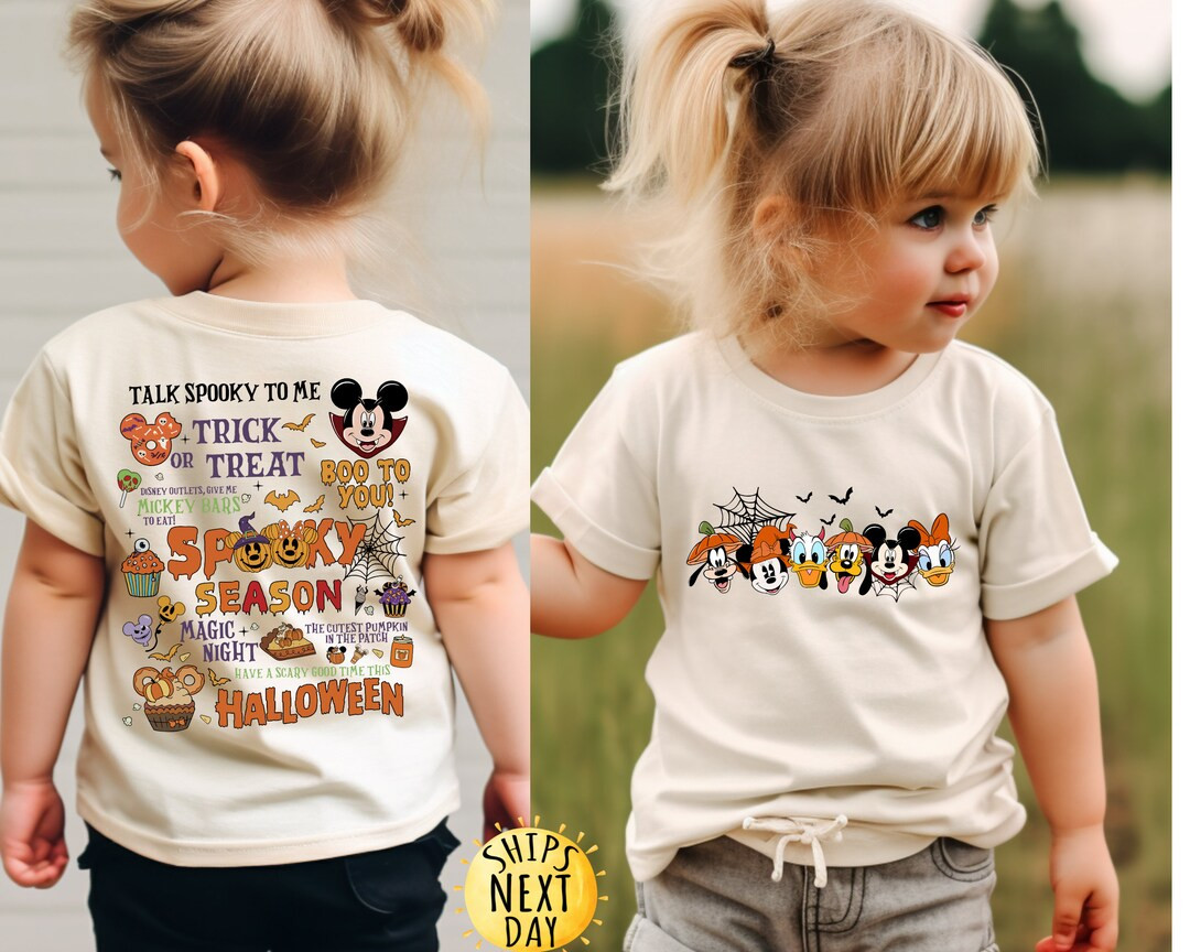 Talk Spooky To Me Front and Back Kids Shirt, Mickey and Friends Halloween Toddler Shirt,Spooky Di... | Etsy (US)