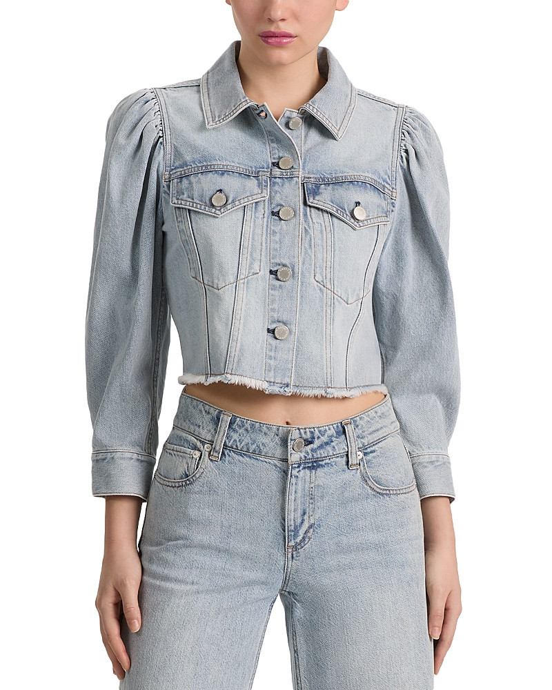 Alice and Olivia Lana Puff Sleeve Denim Jacket | Bloomingdale's (US)