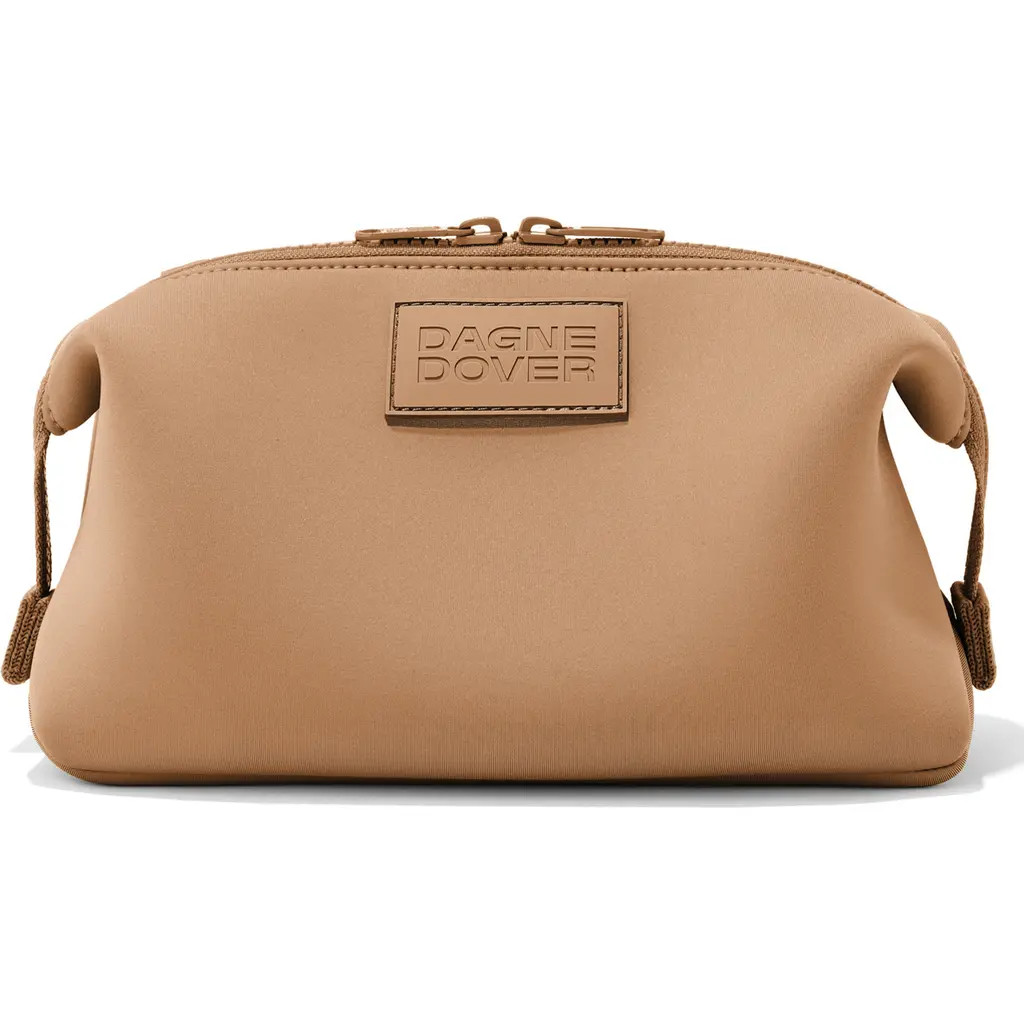 Dagne Dover Hunter Large Neoprene Toiletry Bag in Camel at Nordstrom | Nordstrom