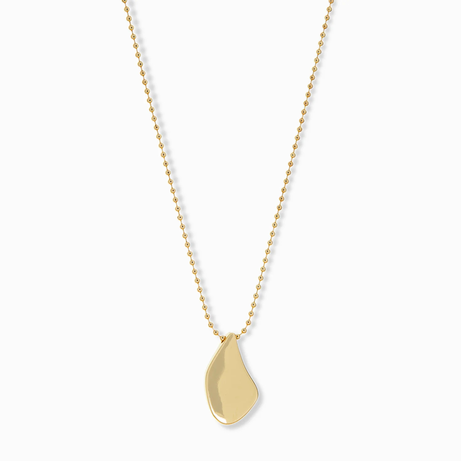 ball chain necklace with large flat bean charm | Marlyn Schiff