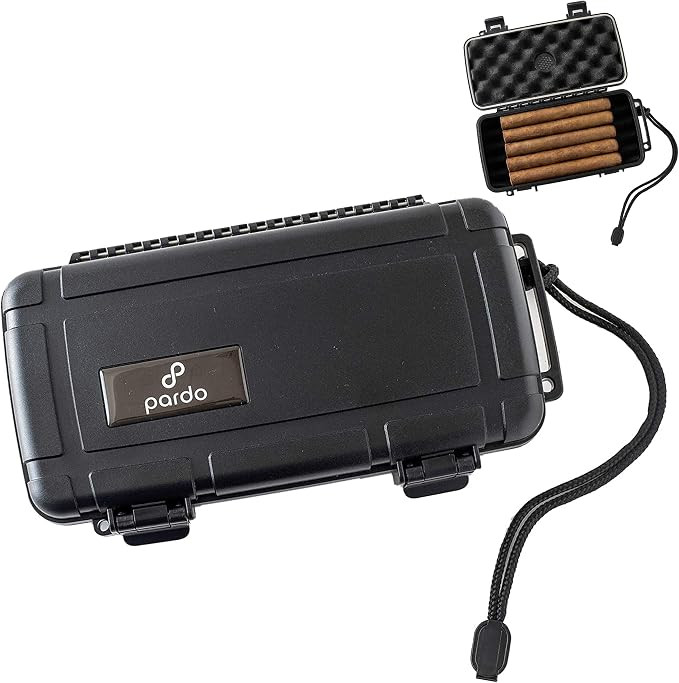 Pardo Cigar Travel Humidor Case - 5 Count - Portable, Airtight, Waterproof, Rugged, Crushproof Ci... | Amazon (US)