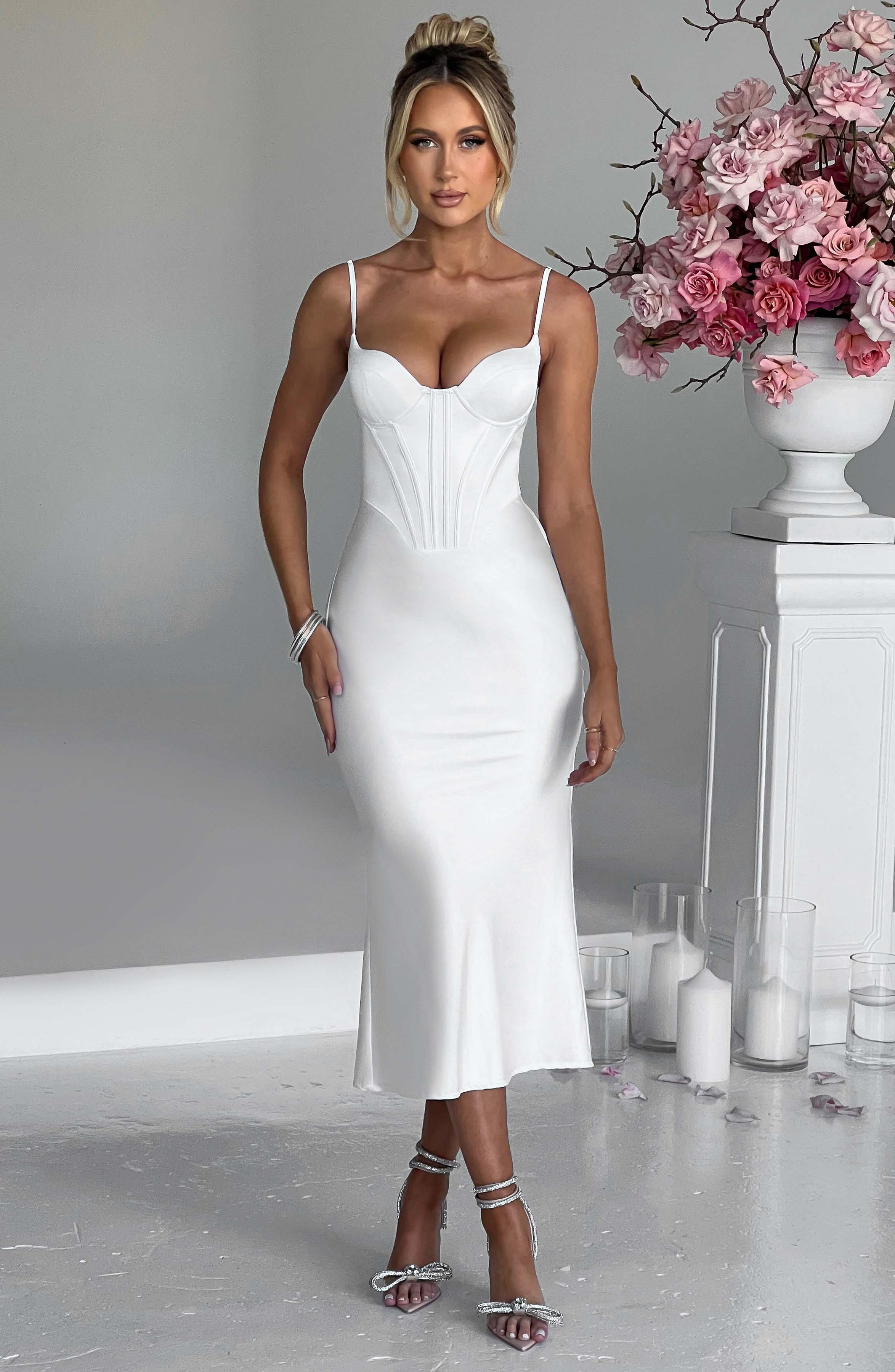 Farrah Midi Dress - Ivory | Babyboo (global)