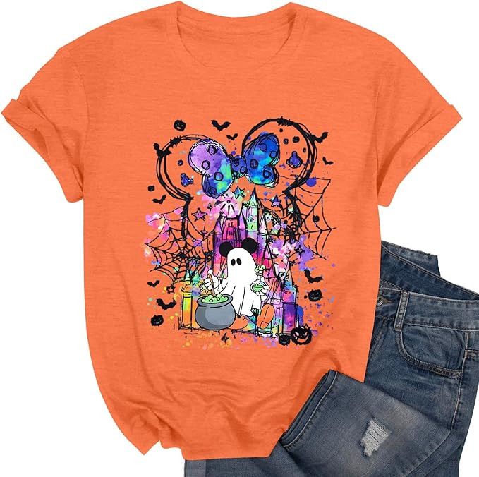 Halloween Ghost Shirts: Magic Kingdom Shirt Women Funny Magic Castle T Shirt Spooky Season Hallow... | Amazon (US)