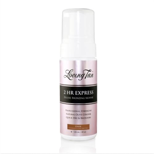 Loving Tan 2 HR Express Mousse, Dark- Streak Free, Natural looking, Professional Strength Sunless Tanner - Up to 5 Self Tan Applications per Bottle, Cruelty Free, Naturally Derived DHA - 4 FL Oz | Amazon (US)