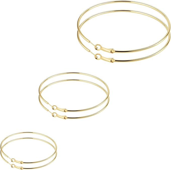 3 Pairs Big Hoop Earrings for Women, 14K Gold Plated Rose Gold Plated Silver Stainless Steel Larg... | Amazon (US)