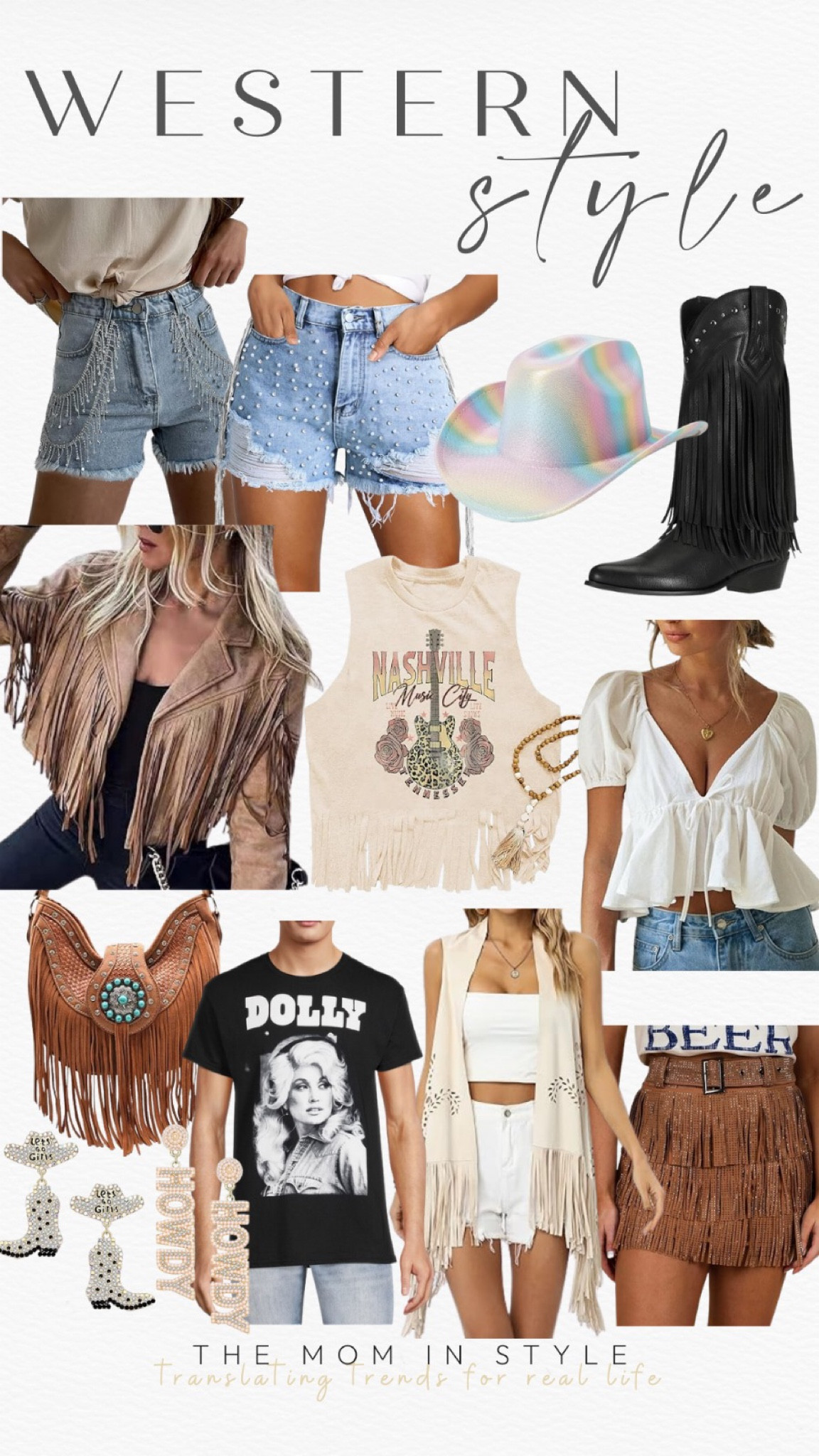 Western style, rodeo outfit, country concert outfit, festival outfit, fringe top, fringe shorts, fringe skirt, cowgirl boots 

#LTKfindsunder50 #LTKfindsunder100 #LTKFestival