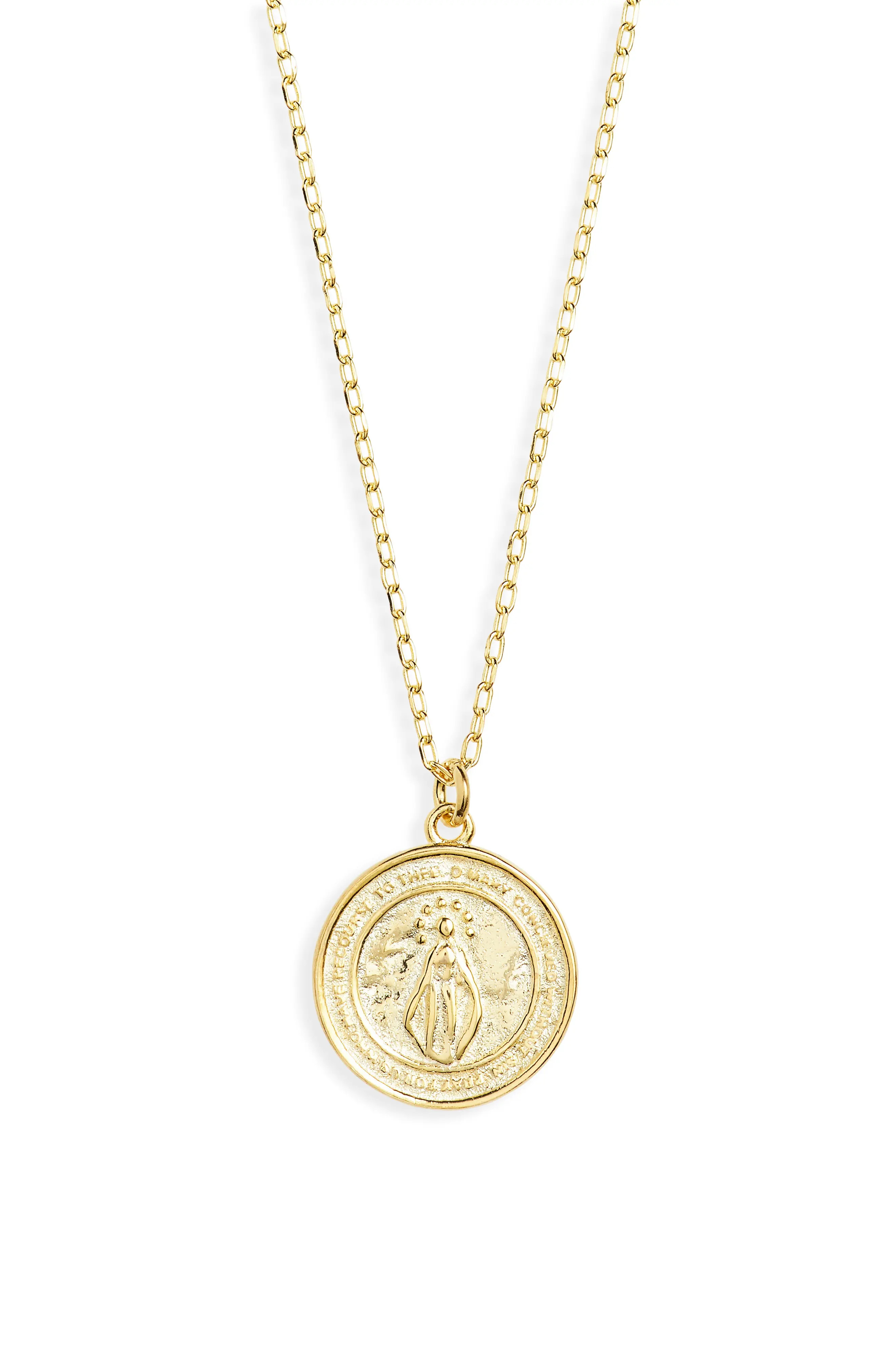 Virgin Mary Coin Pendant Necklace (Women) | Nordstrom | Nordstrom