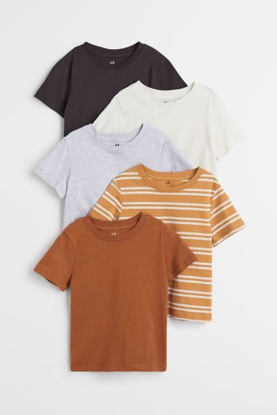 Crew-neck T-shirts in soft, organic cotton jersey. Straight-cut hem. | H&M (US + CA)