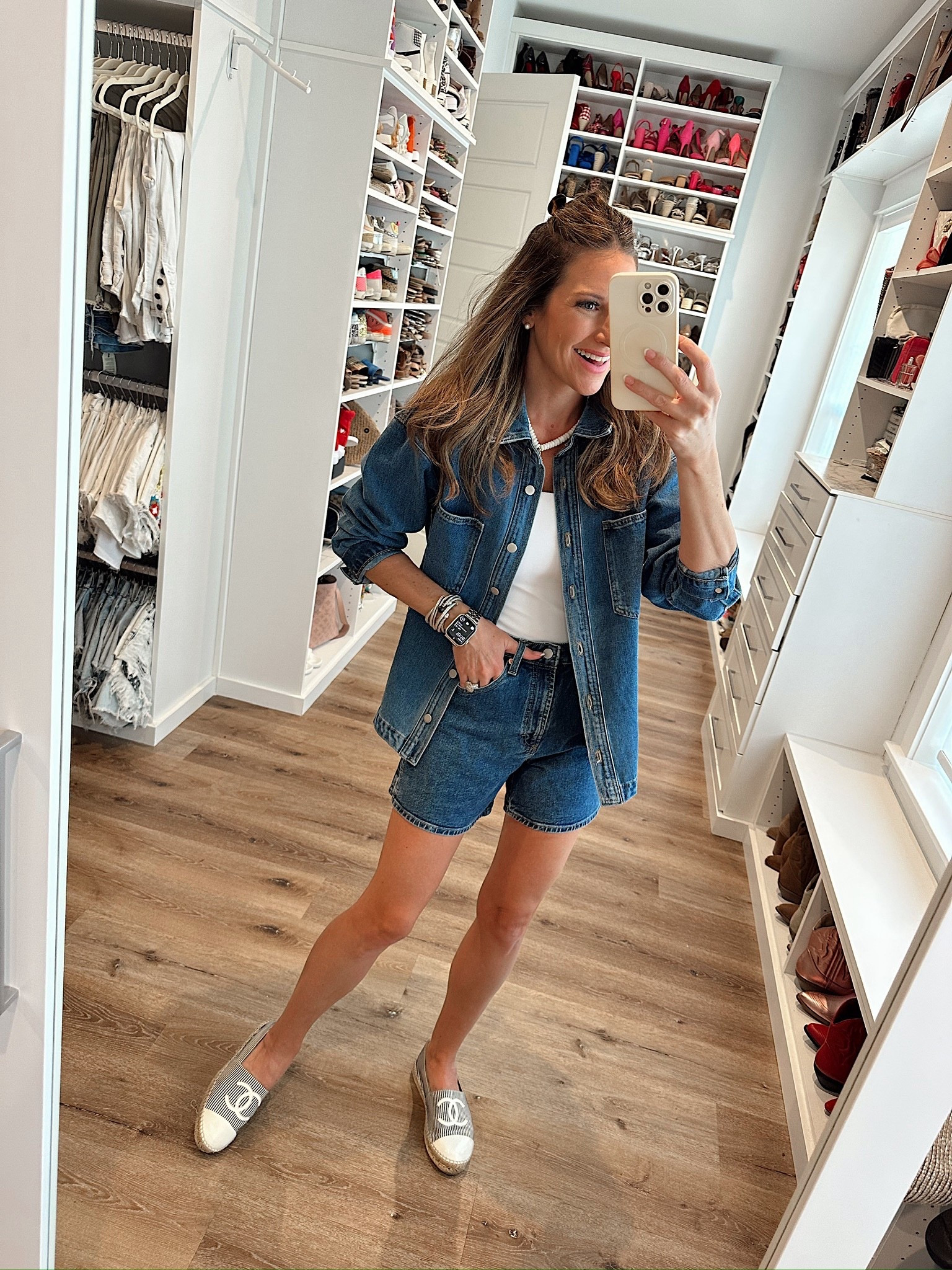 Today’s denim ootd! In a small bodysuit, small chambray button down, size 4 shirts and accessories - fits tts.

#LTKootd #LTKSeasonal #LTKmomlife