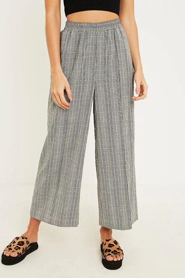 UO Seersucker Pull-On Culottes | Urban Outfitters EU