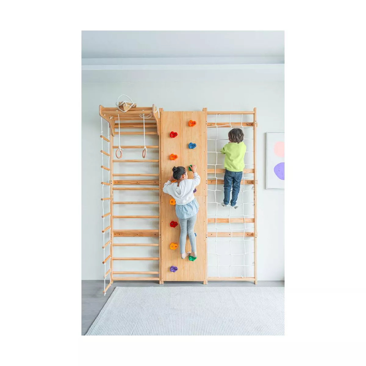 Walnut - 9-in-1 Swedish Ladder Wall Gym and Climber | Target