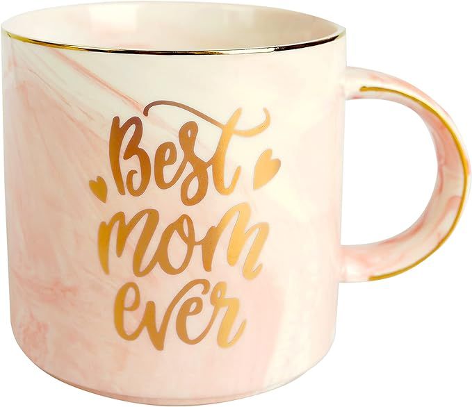 Mugs for Mom Blue Basket Mugs for Super and Best Moms Durable Pink Ceramic Marble Coffee Tea Mug ... | Amazon (US)