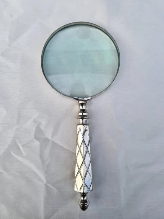 Magnifying Glass 4 Dia With Elegant Nickel Plated Handle | Etsy Canada | Etsy (CAD)