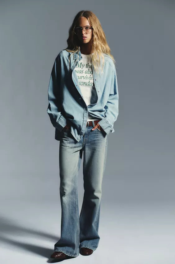 TRF LONG DENIM SHIRT | Zara US