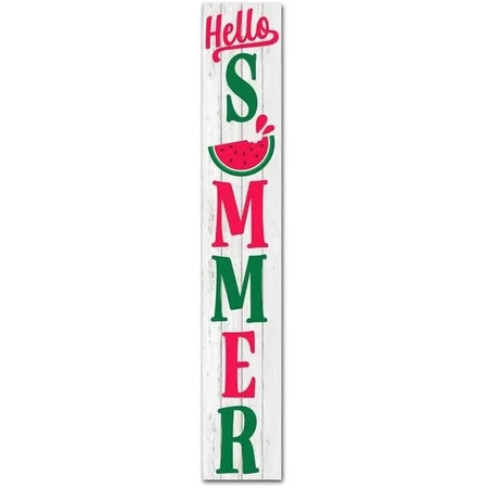 Cskhip Hello Summer Porch Rustic Wood Signs Pantry Street Signs Vintage Wood Plaque Farmhouse Wall Art Wall Decor for Home Man Cave Door Porch Garden Party 4" x 16" | Walmart (US)