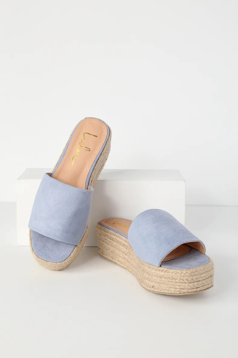 O'Ahu 2 Baby Blue Suede Espadrille Platforms | Lulus (US)