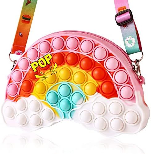 AUNCULUN Pop Purse Fidget Toy Bag for Girl Rainbow Cloud Pop Shoulder Bag Christmas Party Favor P... | Amazon (US)