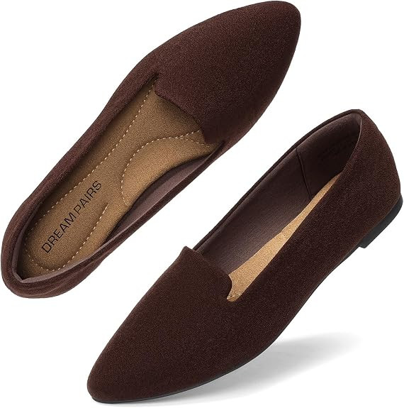 DREAM PAIRS Women's Pointed Toe Business Dressy Flats | Amazon (US)