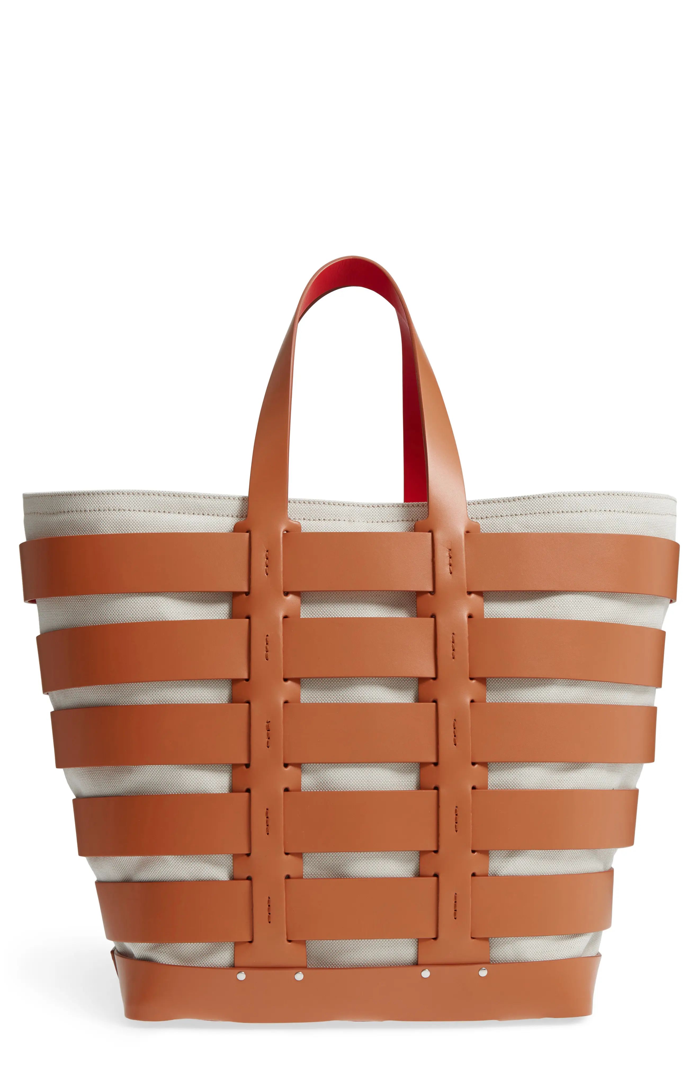 Cage Leather & Canvas Tote | Nordstrom