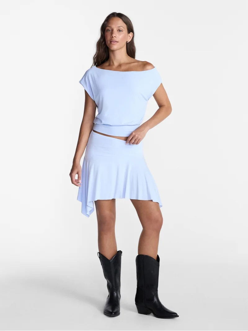 No Boundaries Asymmetrical Mini Skirt, Women\u2019s XXS-XXL | Walmart (US)