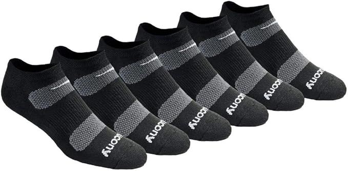 Saucony Men's Multi-Pack Mesh Ventilating Comfort Fit Performance No-Show Socks | Amazon (US)