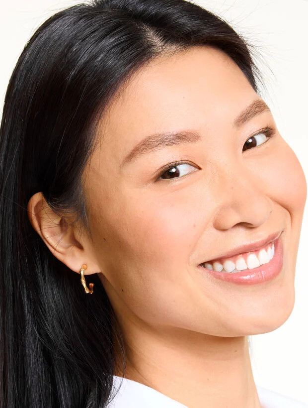 Bamboo Texture Hoop Earrings | Talbots