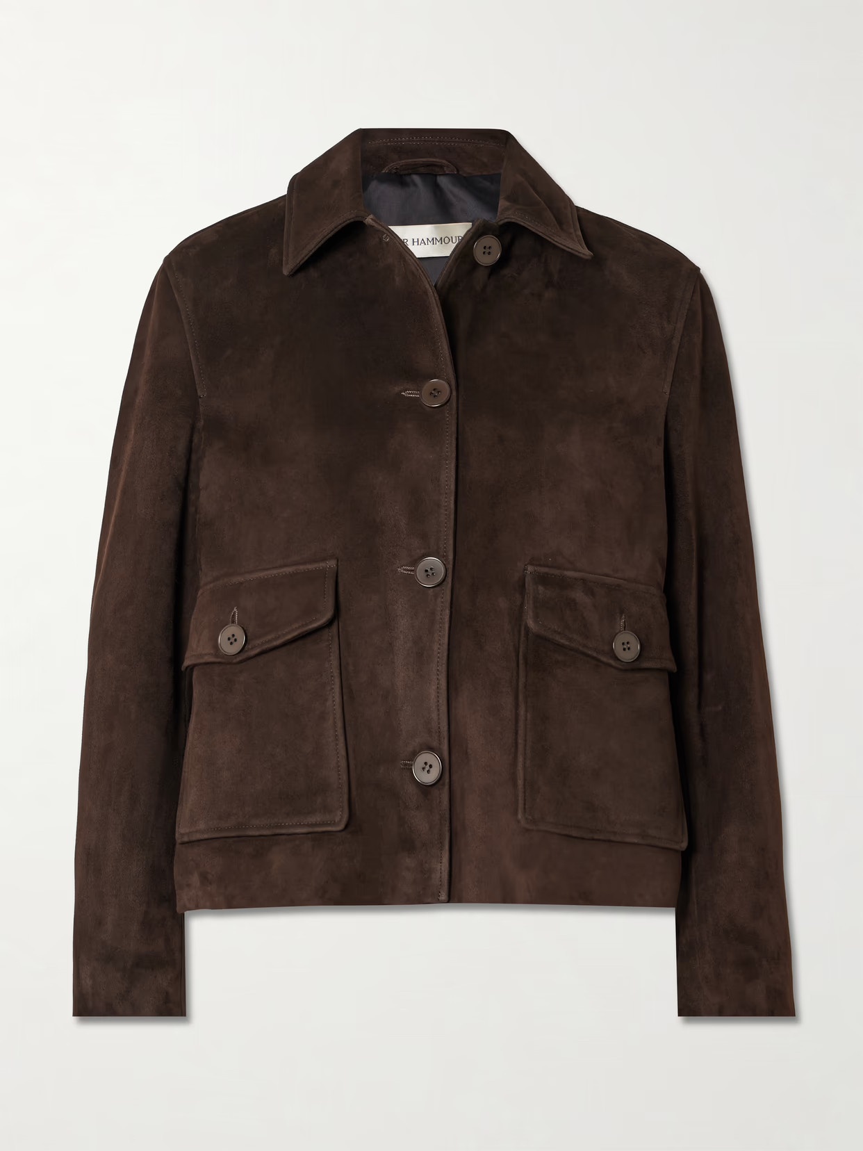 Nour Hammour - Louise Suede Jacket - Brown | NET-A-PORTER (US)