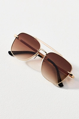 Mixed Metal Aviator Sunglasses | Anthropologie (US)