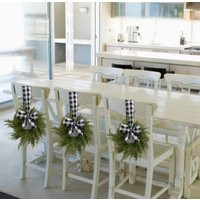 Christmas Mini Cabinet Wreaths With Ribbon, Cedar Wreaths, Wreath Buffalo Plaid Bow, Farmhouse Decor | Etsy (US)