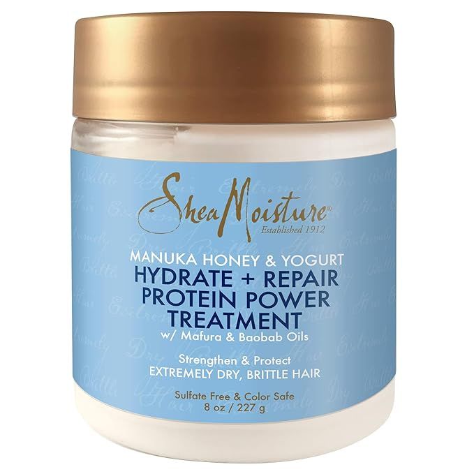 Shea Moisture Manuka Honey & Yogurt Hydrate + Repair Protein-Strong Treatment, 8 oz | Amazon (US)