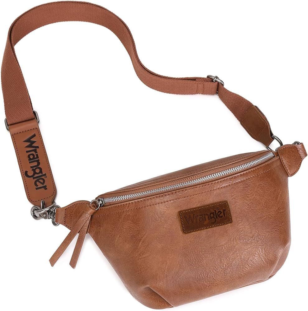Wrangler Vintage Sling Bag for Women Men Chest Bum Bag Ladies Waist Packs Crossbody Purse | Amazon (US)