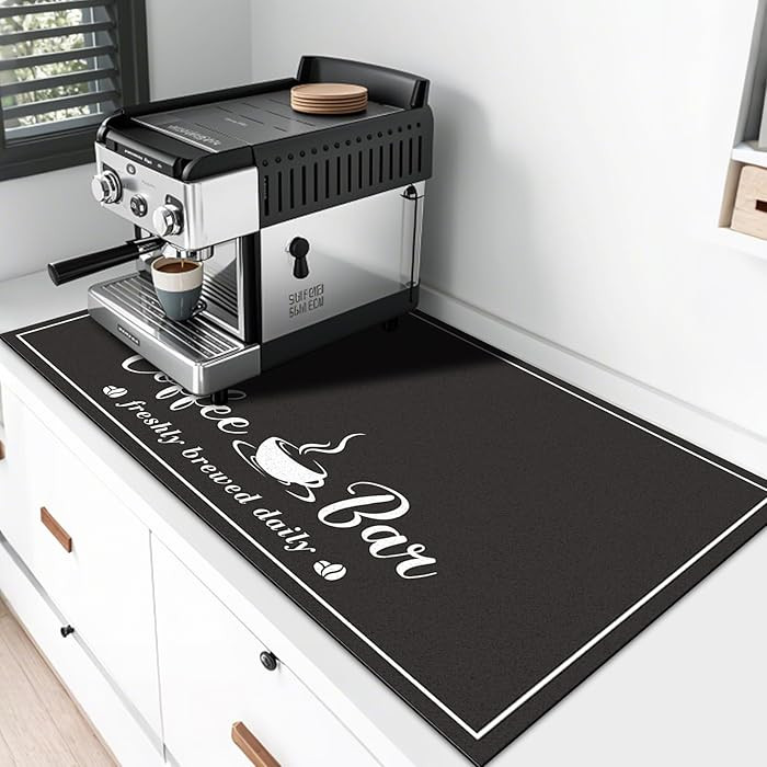 CooRug Absorbent Coffee Mat, Fashion Dish Drying Mat for Kitchen Counter Coffee Bar Accessories E... | Amazon (US)