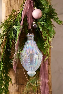 Pressed Floral Glass Globe Ornament | Anthropologie (US)