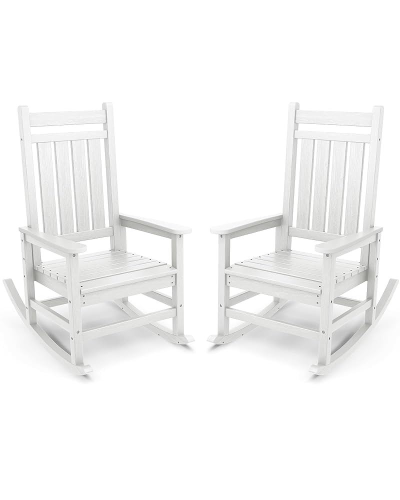 SERWALL Outdoor Rocking Chair, HDPE Rocking Chair for Adults, All Weather Porch Rockers for Lawn ... | Amazon (US)