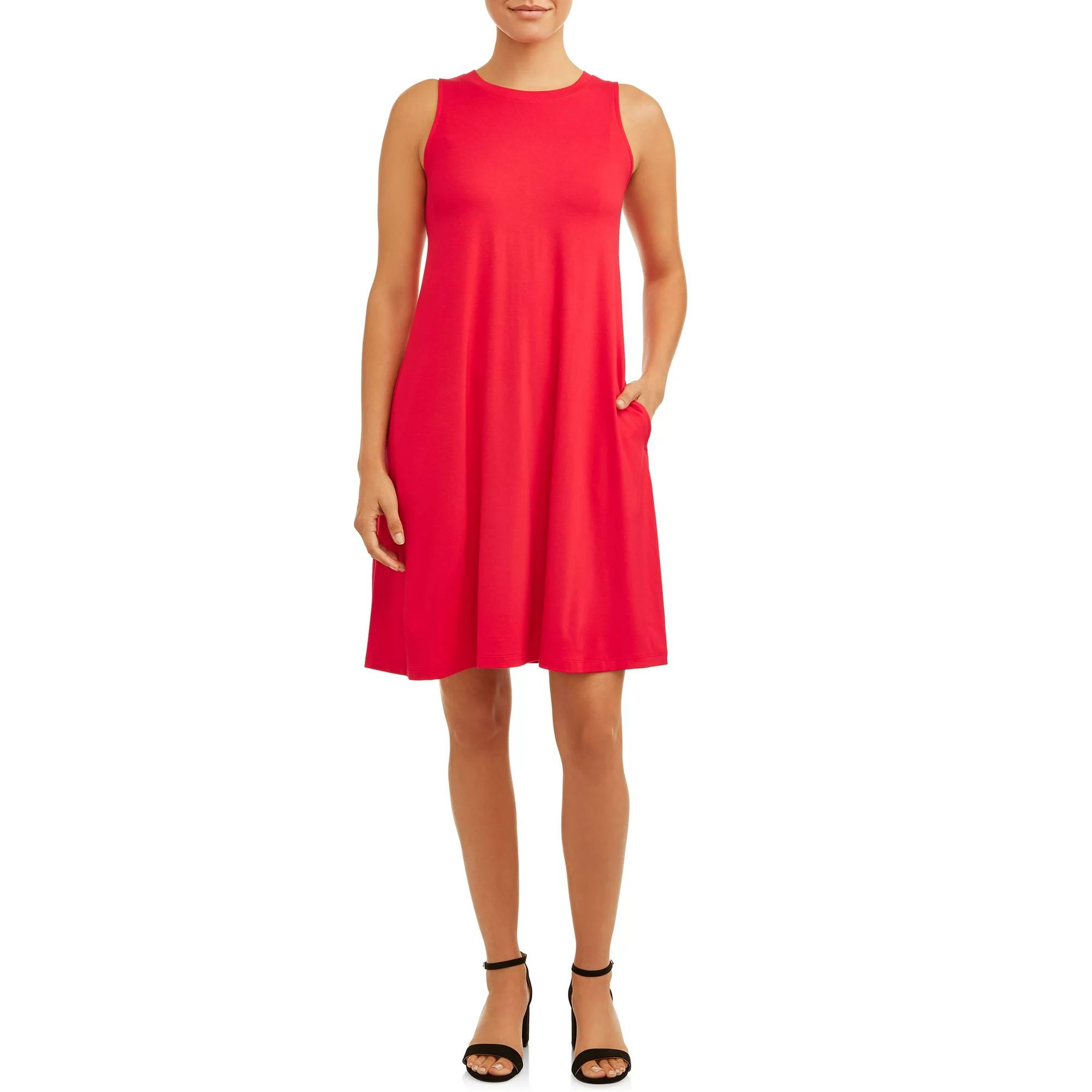 Time and Tru Women's Sleeveless Knit Dress | Walmart (US)