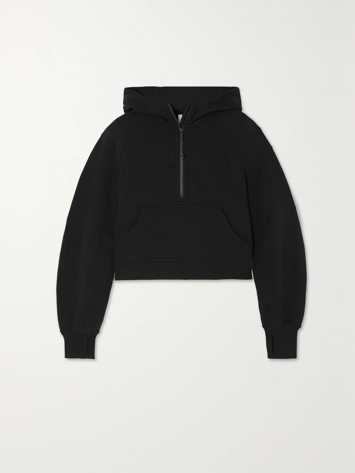 lululemon - Scuba Half-zip Cotton-blend Hoodie - Black | NET-A-PORTER (US)