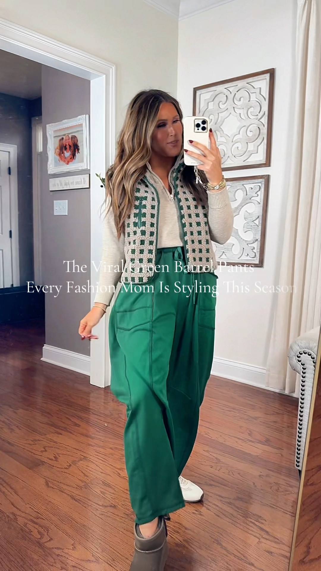 The Viral Green Barrel Pants Every Fashion Mom Is Styling This Season 

If you’ve been wanting that easy, relaxed, sporty-chic look without sacrificing comfort… these green barrel pants are your new favorites. 💚✨

They’re high-waisted, super comfortable, and have that wide-leg barrel shape that instantly makes any outfit look more put together. Perfect for school drop-off, errands, weekend ball games, or just being comfy but cute at home.

They pair perfectly with sweaters, quarter zips, sherpa vests (like the one I styled!), and your mini boots. The color is gorgeous in person — rich, vibrant, and surprisingly wearable year-round.

These are giving “fashion mom who still likes to be comfortable” energy… and we love that. 💚

	1.	green barrel pants
	2.	wide leg joggers for women
	3.	sporty casual mom outfit

#FashionMomStyle
#EverydayOutfitInspo
#SportyChicLooks
@TanmingFashion 

#LTKGiftGuide #LTKCyberWeek