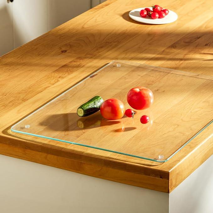 Large Tempered Glass Cutting Boards For Kitchen 18 x 24- High Transparency for Countertop Protect... | Amazon (US)